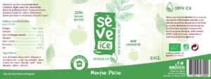 étiquette Sève Ice menthe pêche